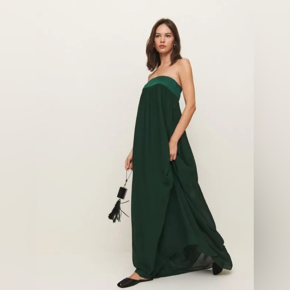 Reformation Maribelle Forest Green Dress